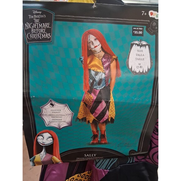 NEW! Nightmare Before Christmas Sally Deluxe Child Costume, Size Medium - Picture 1 of 9